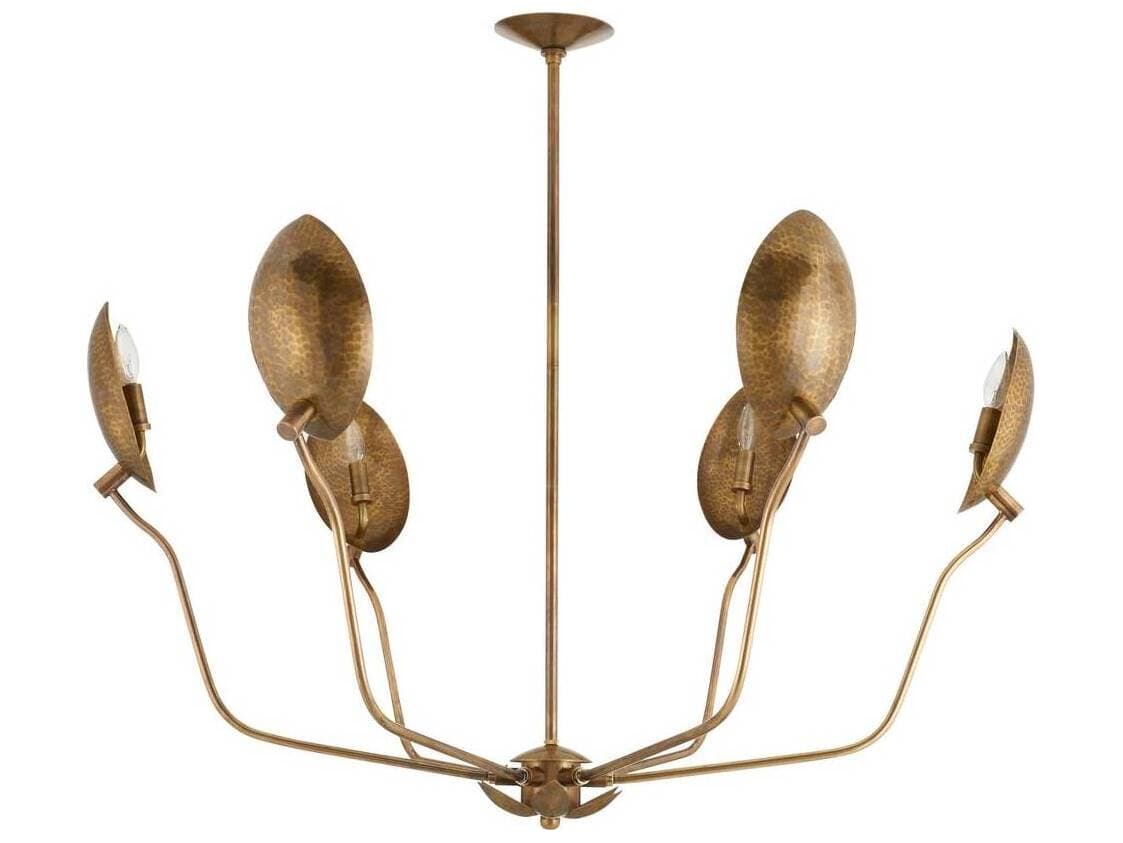 Arteriors Home Flores 6-Light Vintage Brass Chandelier