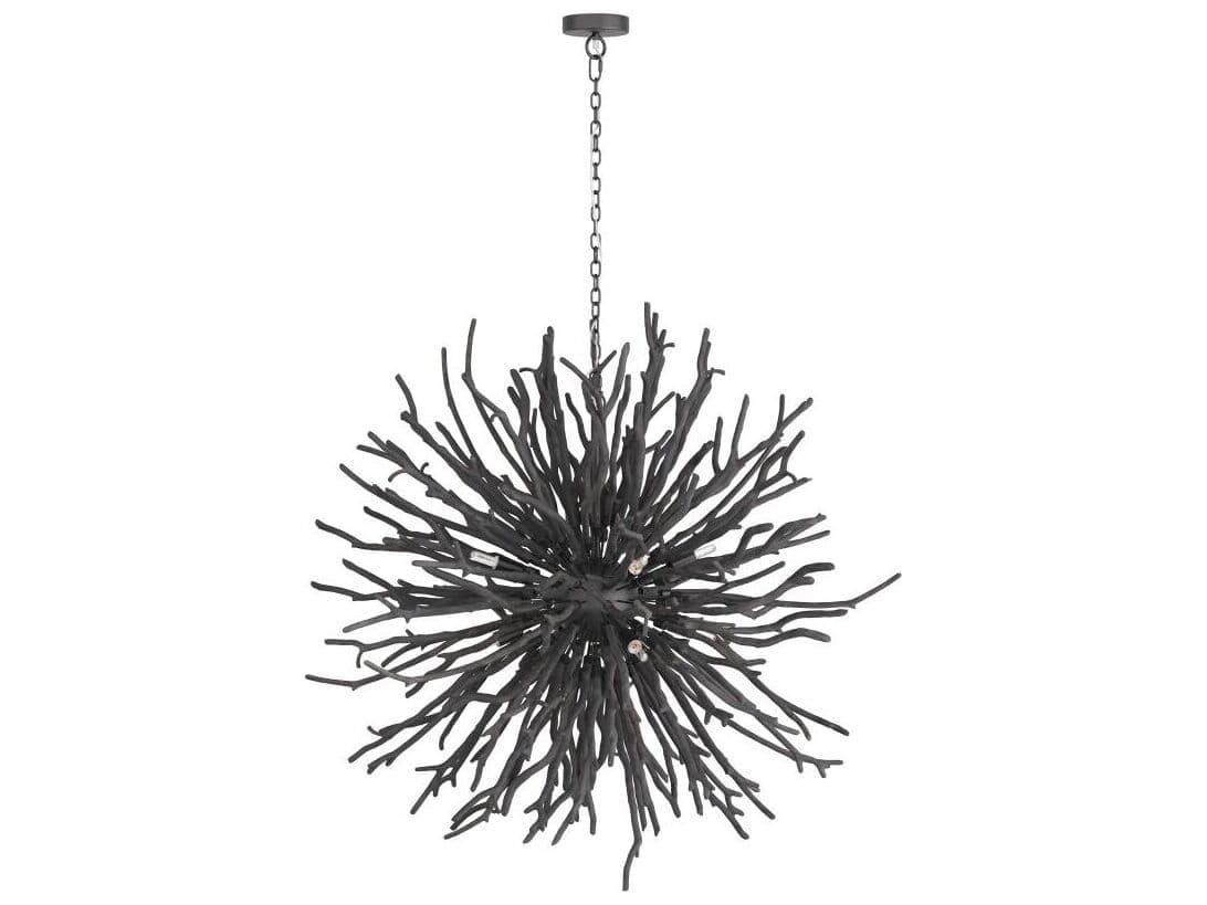 Arteriors Home Finch 8-Light Dark Gray Wash Black Sputnik Pendant