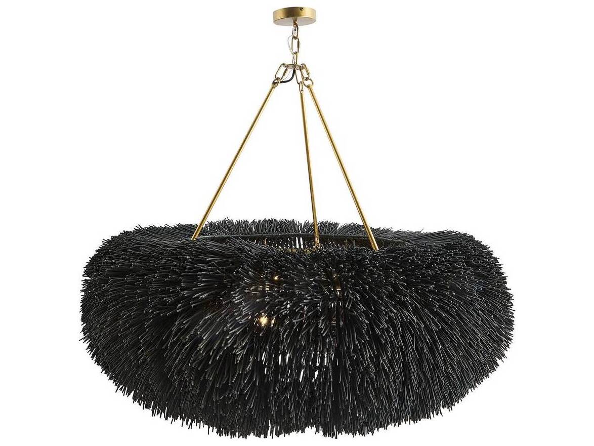 Arteriors Home Zaria 9-Light Black Stained Antique Brass Bowl Chandelier