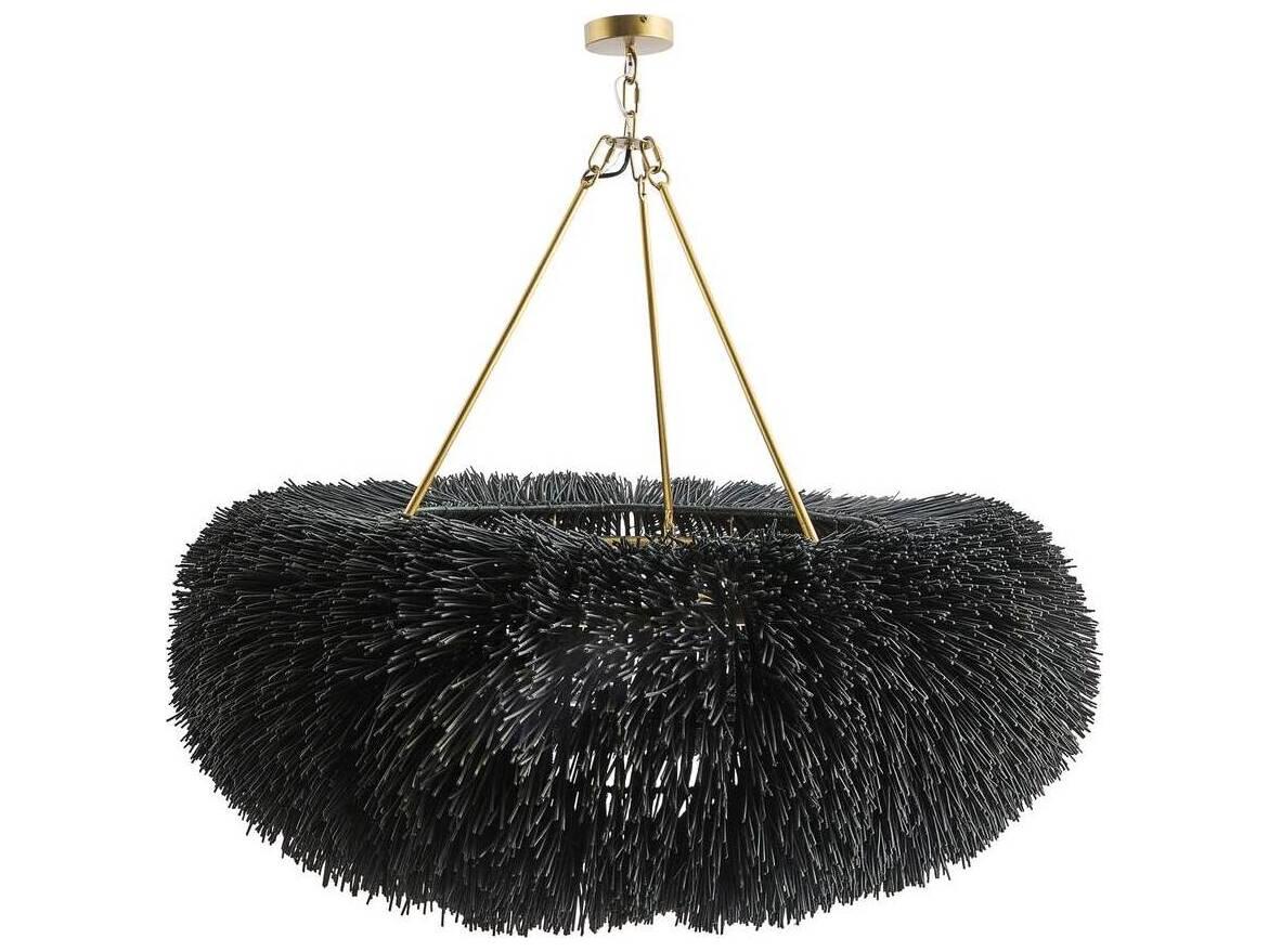 Arteriors Home Zaria 9-Light Black Stained Antique Brass Bowl Chandelier