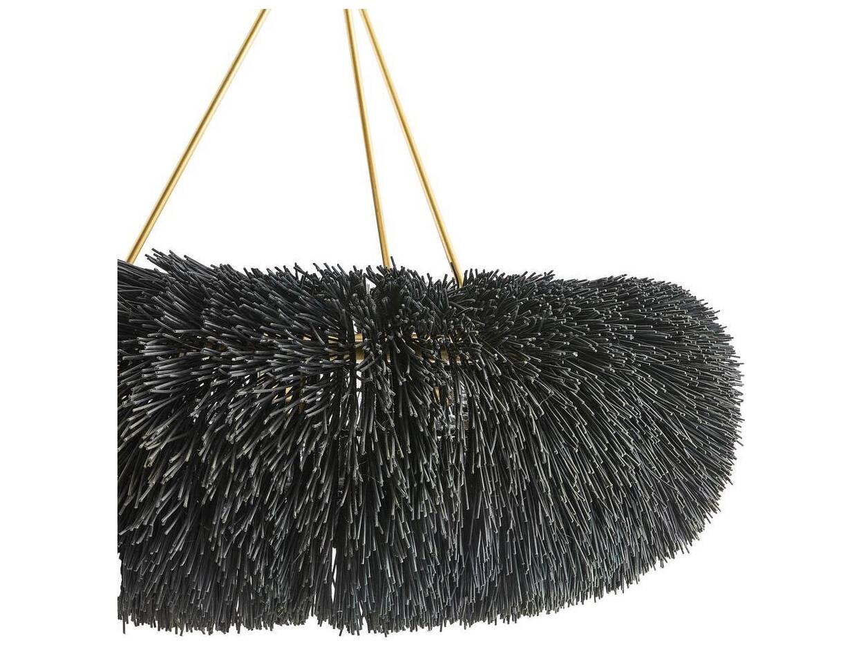 Arteriors Home Zaria 9-Light Black Stained Antique Brass Bowl Chandelier