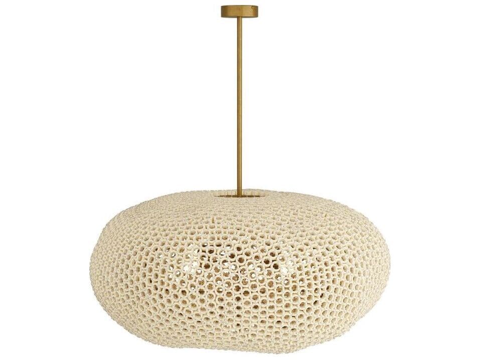 Arteriors Home Yara 4-Light White Antique Brass Round Pendant