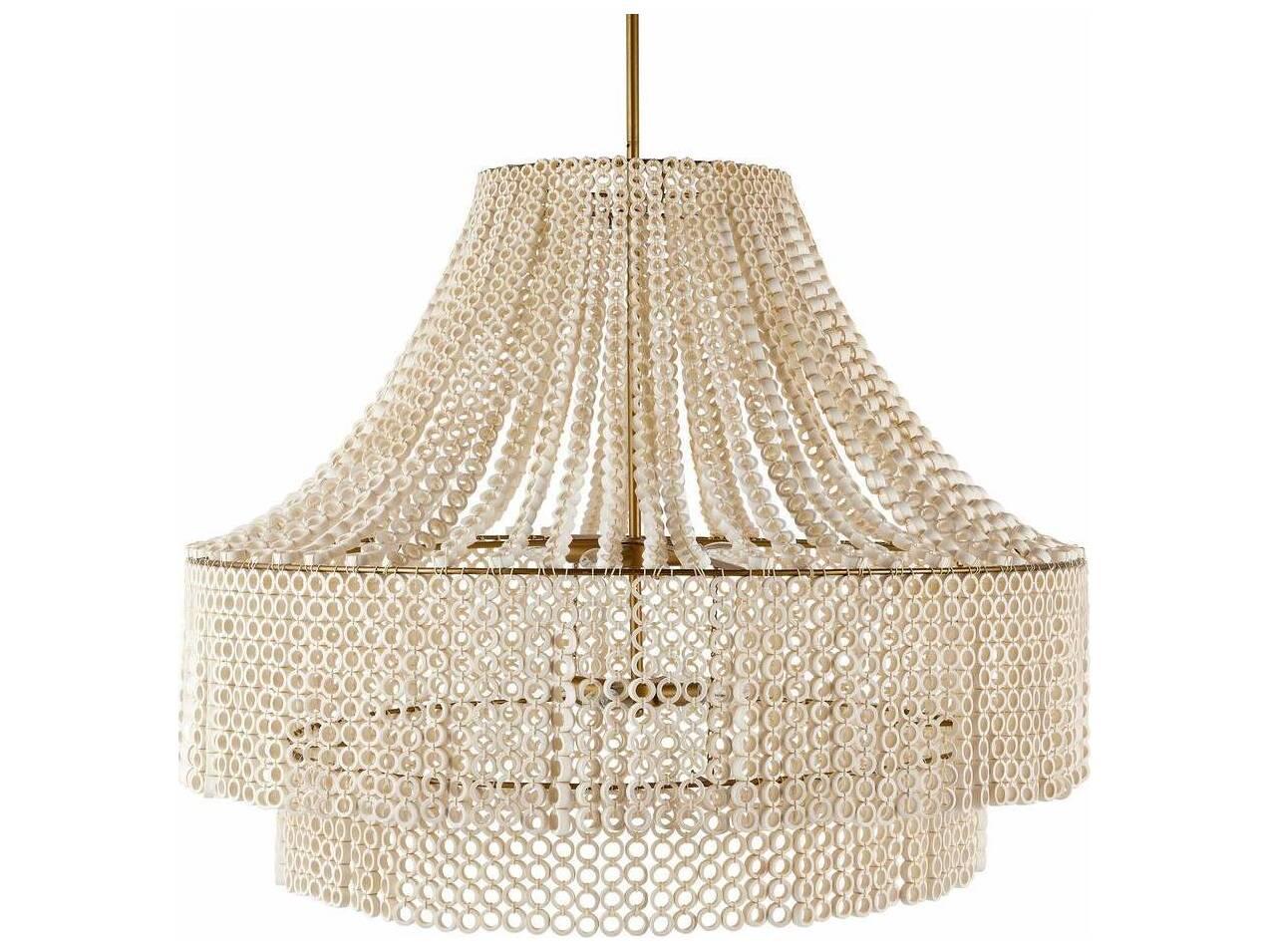 Arteriors Home Hannie 8-Light White Antique Brass Chandelier
