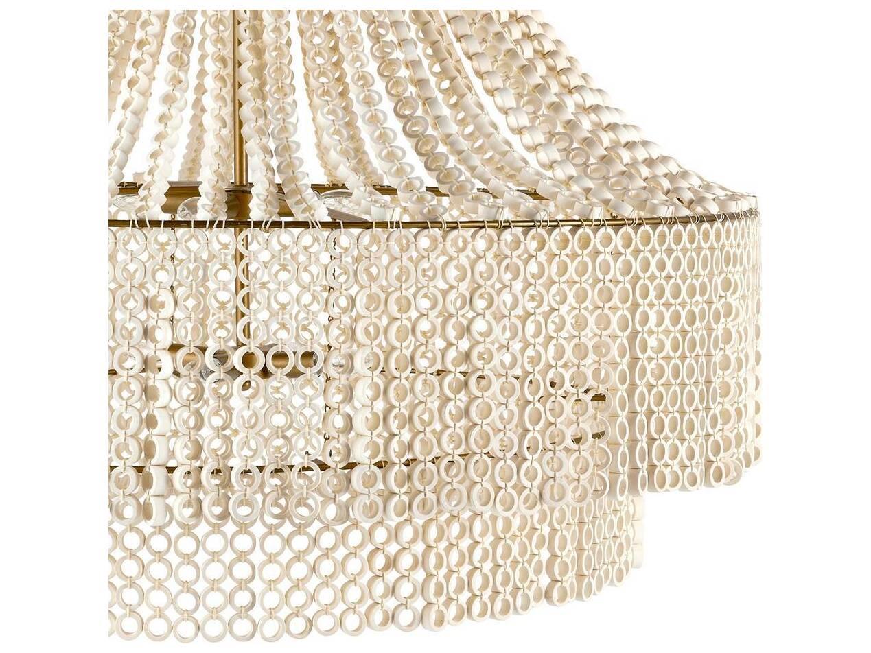 Arteriors Home Hannie 8-Light White Antique Brass Chandelier