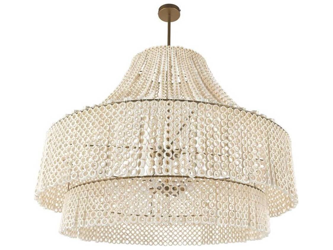 Arteriors Home Hannie 8-Light White Antique Brass Chandelier