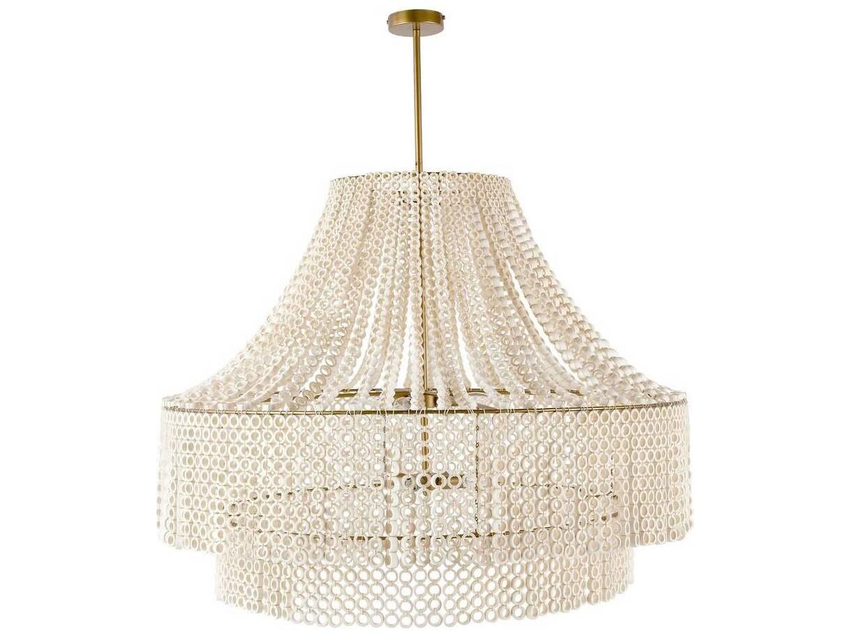 Arteriors Home Hannie 8-Light White Antique Brass Chandelier
