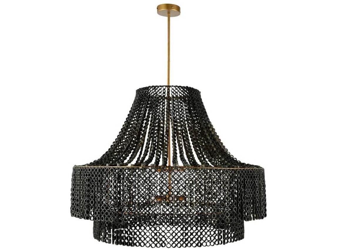 Arteriors Home Hannie 8-Light Gray Wash Antique Brass Chandelier