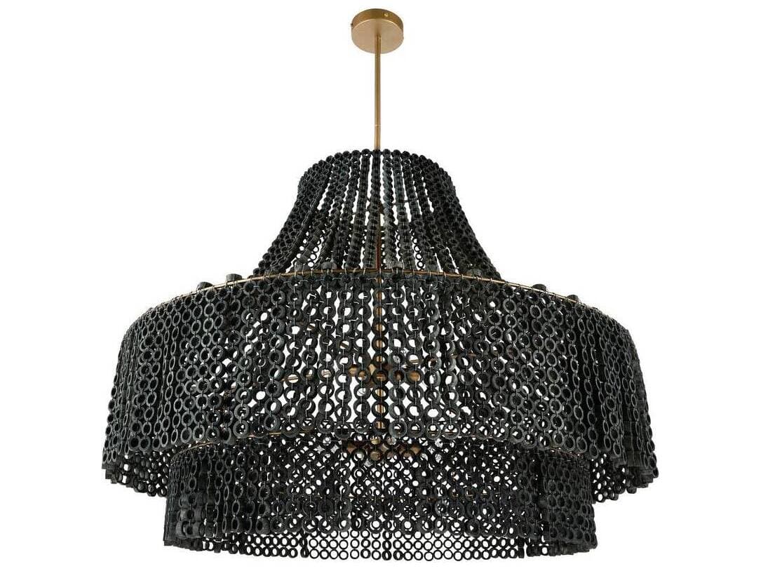 Arteriors Home Hannie 8-Light Gray Wash Antique Brass Chandelier