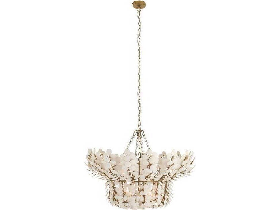 Arteriors Home Bilal 8-Light Ivory Antique Brass White Gold Chandelier
