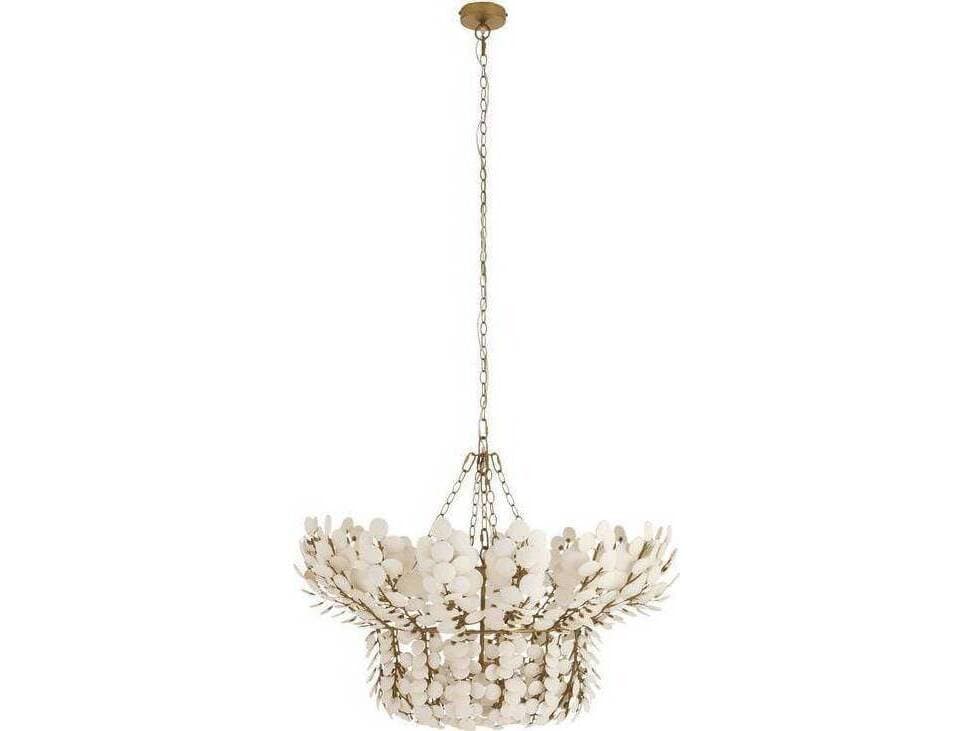 Arteriors Home Bilal 8-Light Ivory Antique Brass White Gold Chandelier