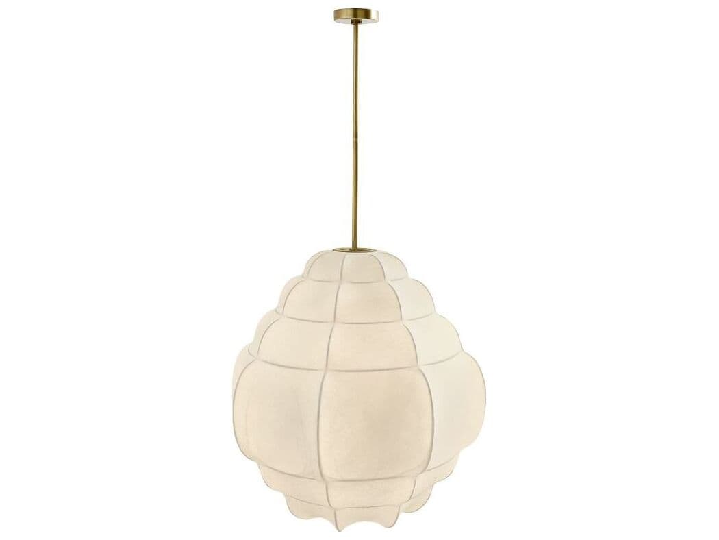 Arteriors Home Yahara 1-Light Ivory Antique Brass White Pendant