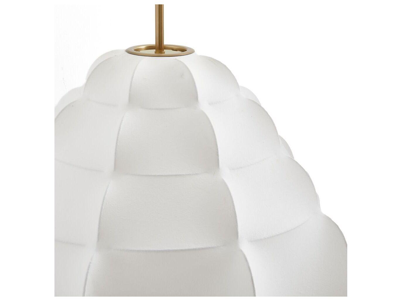 Arteriors Home Yahara 1-Light Ivory Antique Brass White Pendant