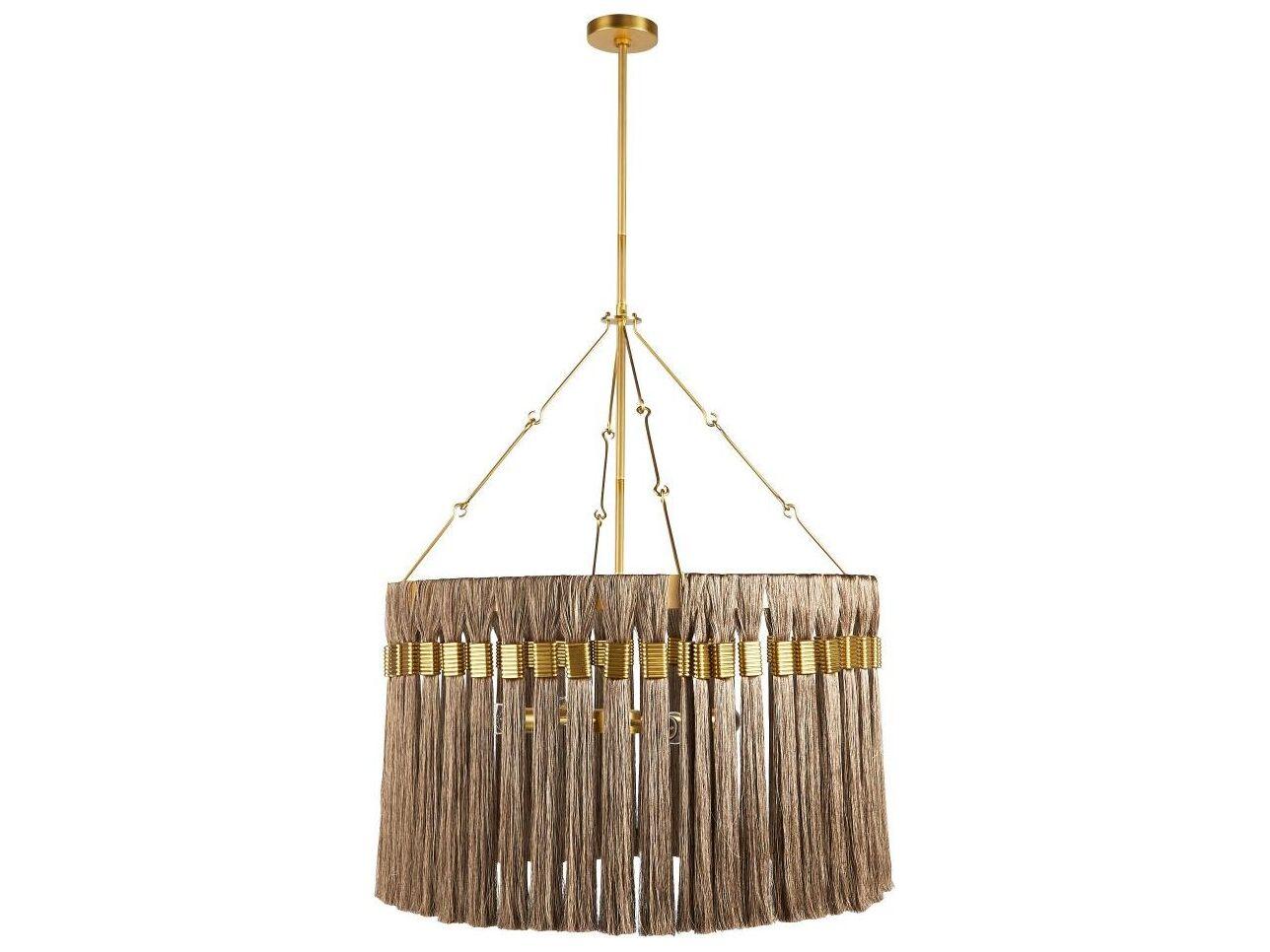 Arteriors Home Dutchess 4-Light Gold And Gray Antique Brass Drum Chandelier