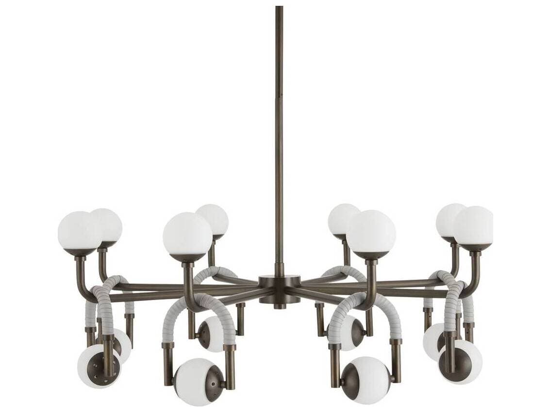 Arteriors Home Hollins 8-Light Opal English Bronze Globe Chandelier