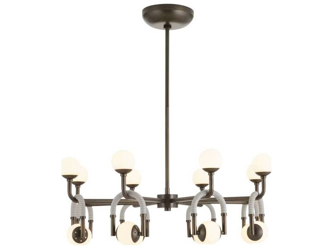Arteriors Home Hollins 8-Light Opal English Bronze Globe Chandelier