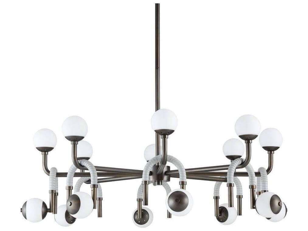 Arteriors Home Hollins 8-Light Opal English Bronze Globe Chandelier