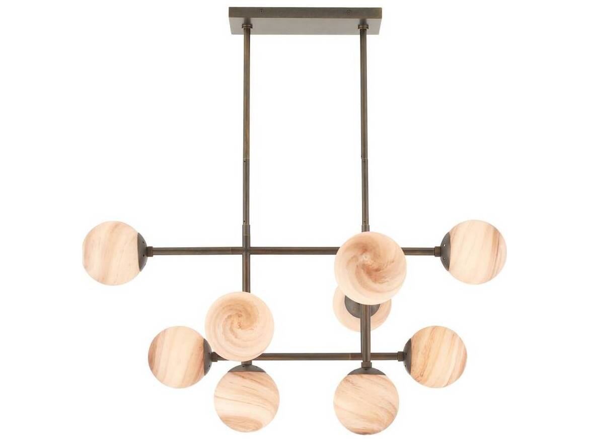 Arteriors Home Hadden 9-Light Coffee Swirl Bronze Linear Island Pendant