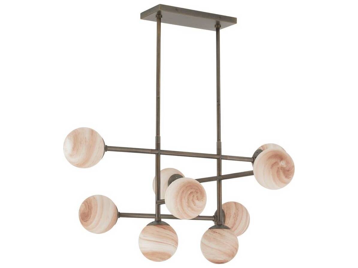 Arteriors Home Hadden 9-Light Coffee Swirl Bronze Linear Island Pendant
