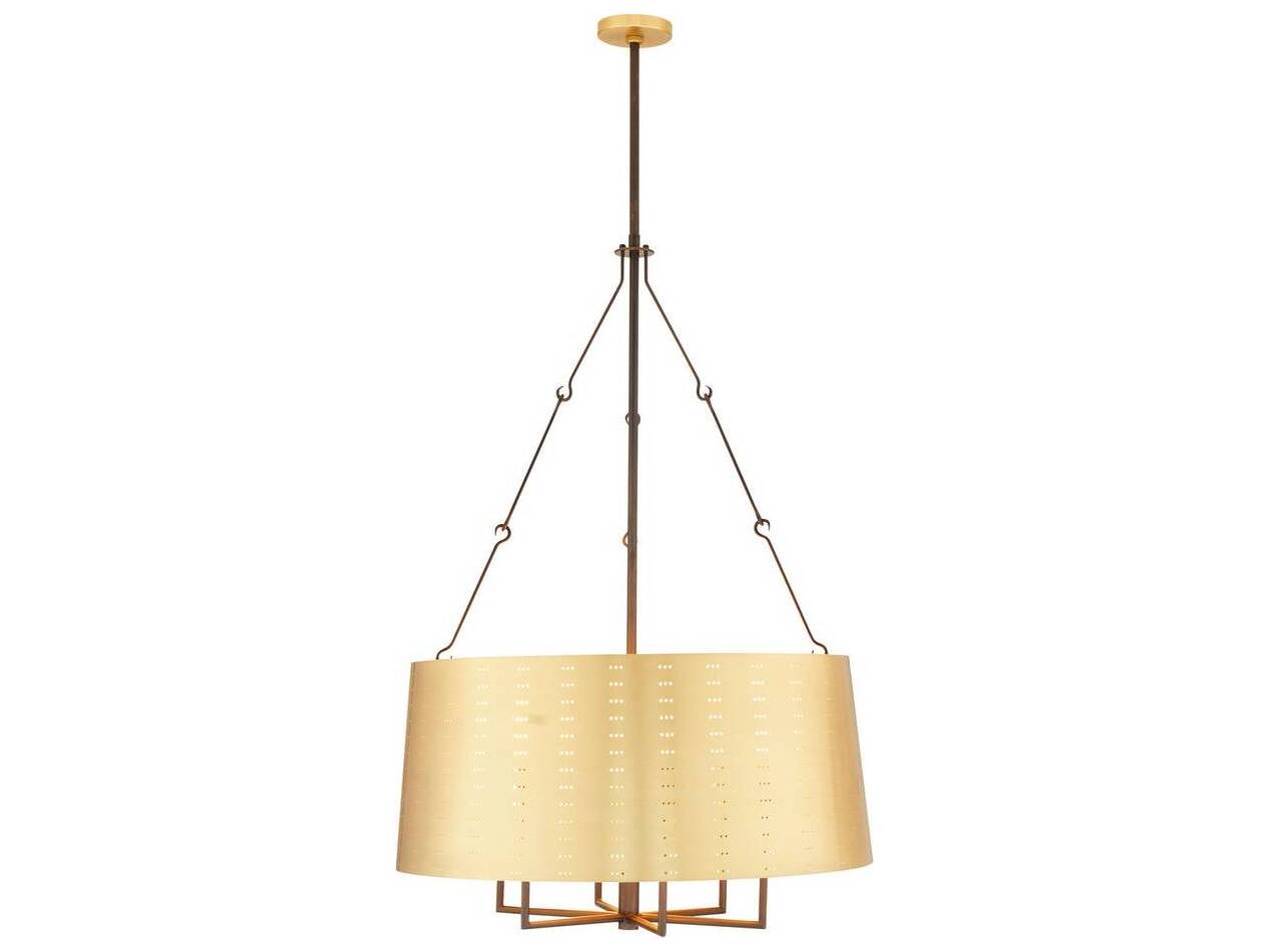 Arteriors Home Felipe 6-Light Antique Brass English Bronze Drum Chandelier