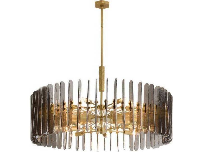 Arteriors Home Klaus 12-Light Smoke Antique Brass Gray Gold Sputnik Chandelier