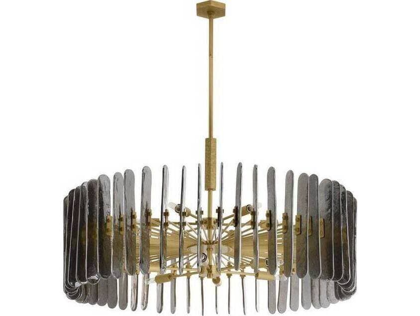 Arteriors Home Klaus 12-Light Smoke Antique Brass Gray Gold Sputnik Chandelier