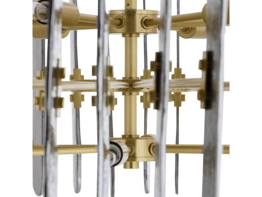 Arteriors Home Klaus 12-Light Smoke Antique Brass Gray Gold Sputnik Chandelier