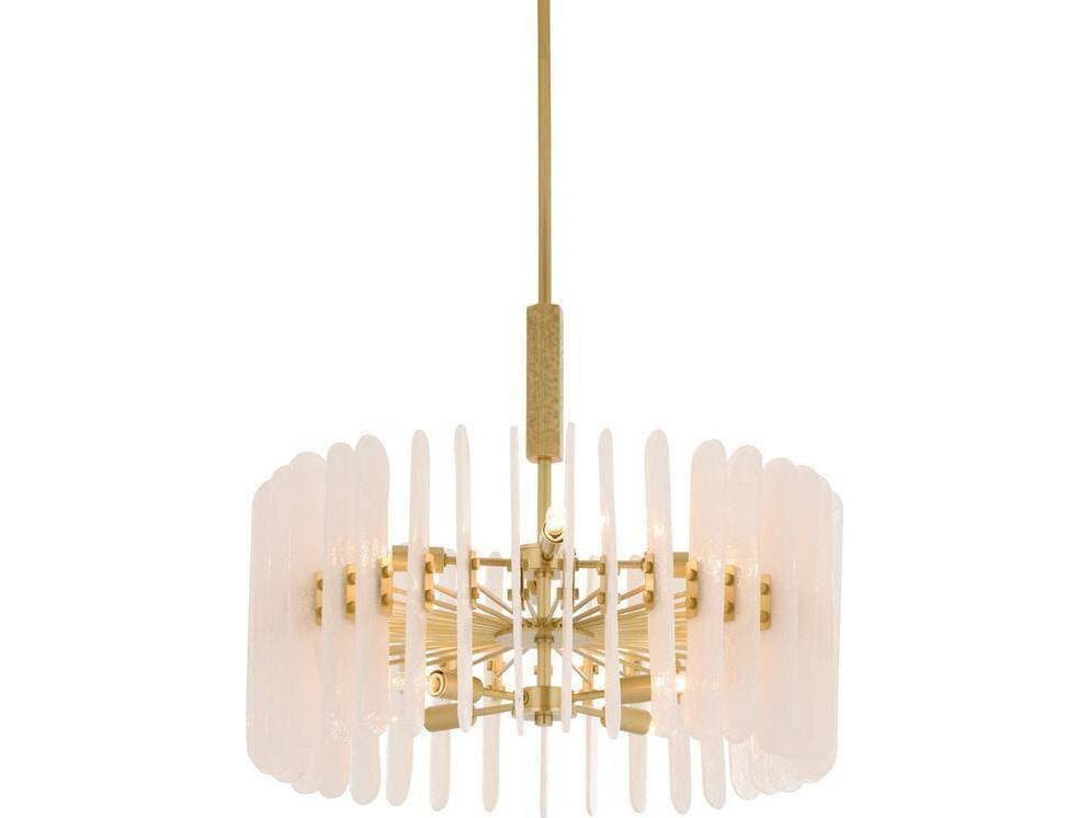 Arteriors Home Klaus 8-Light Clear Antique Brass Gold Sputnik Chandelier