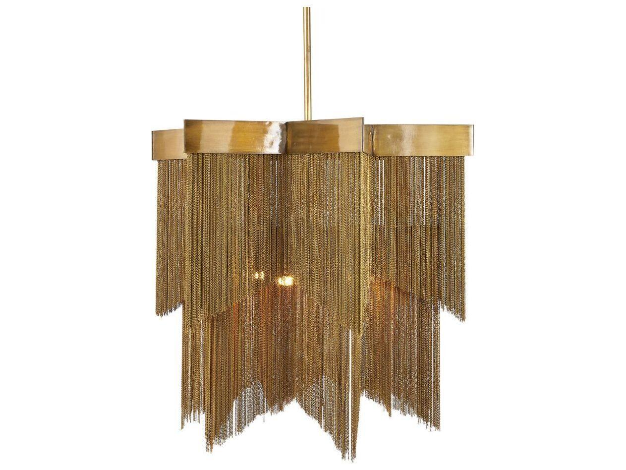 Arteriors Home Bridget 4-Light Vintage Brass Tiered Chandelier