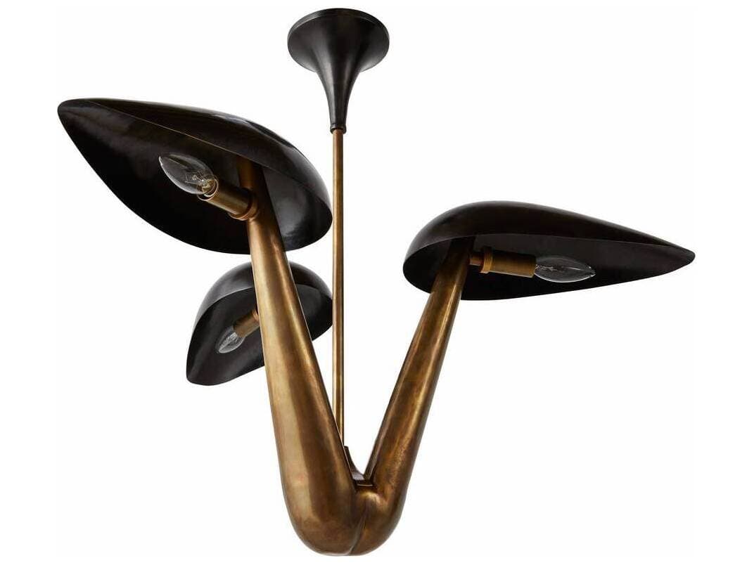 Arteriors Home Everglades 3-Light Blackened Iron Antique Brass Dome Pendant