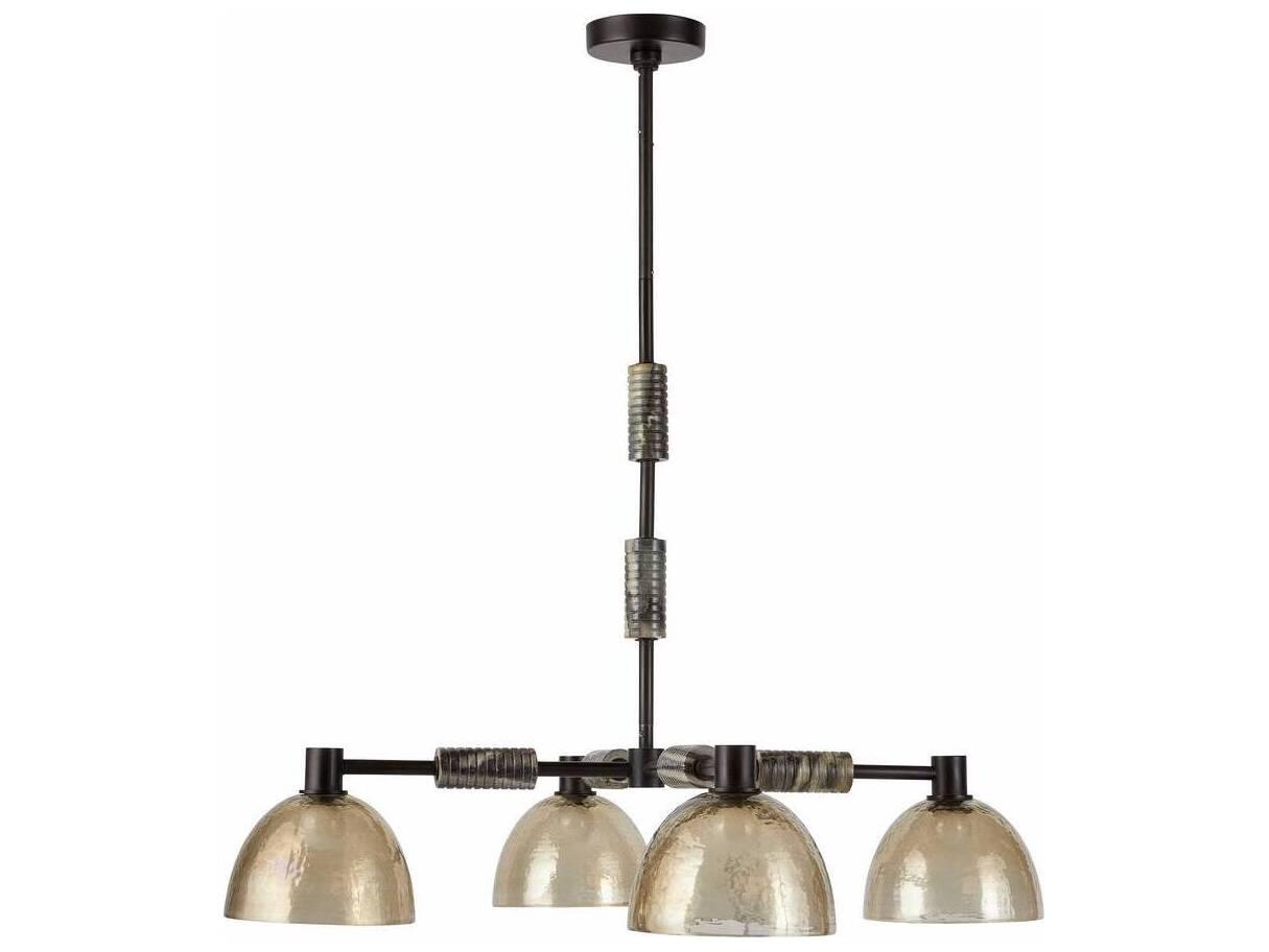 Arteriors Home Eli 4-Light Blackened Iron Smoke Dome Pendant