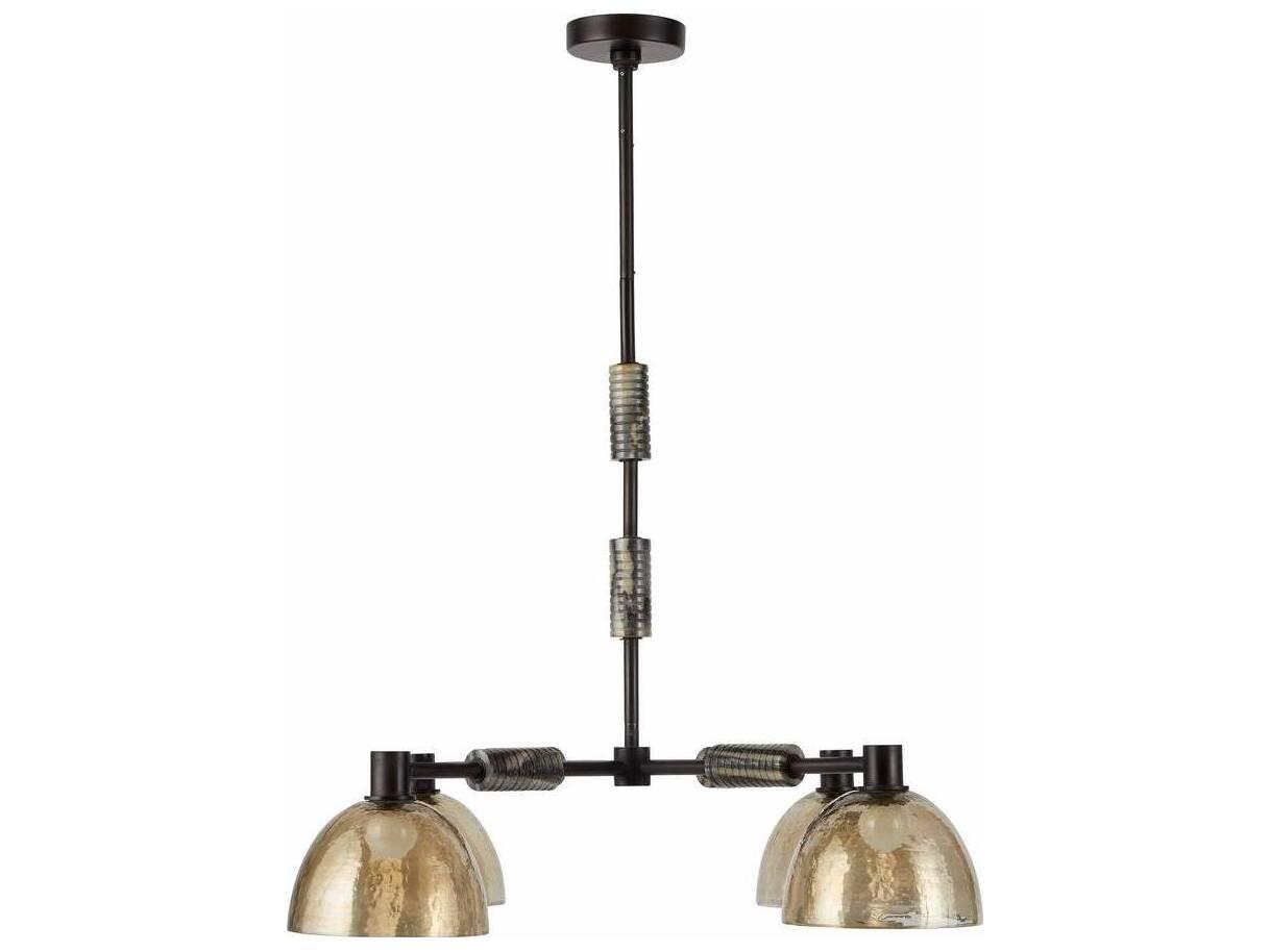 Arteriors Home Eli 4-Light Blackened Iron Smoke Dome Pendant
