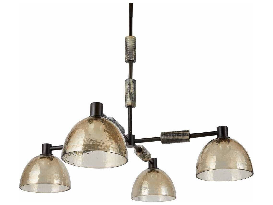 Arteriors Home Eli 4-Light Blackened Iron Smoke Dome Pendant