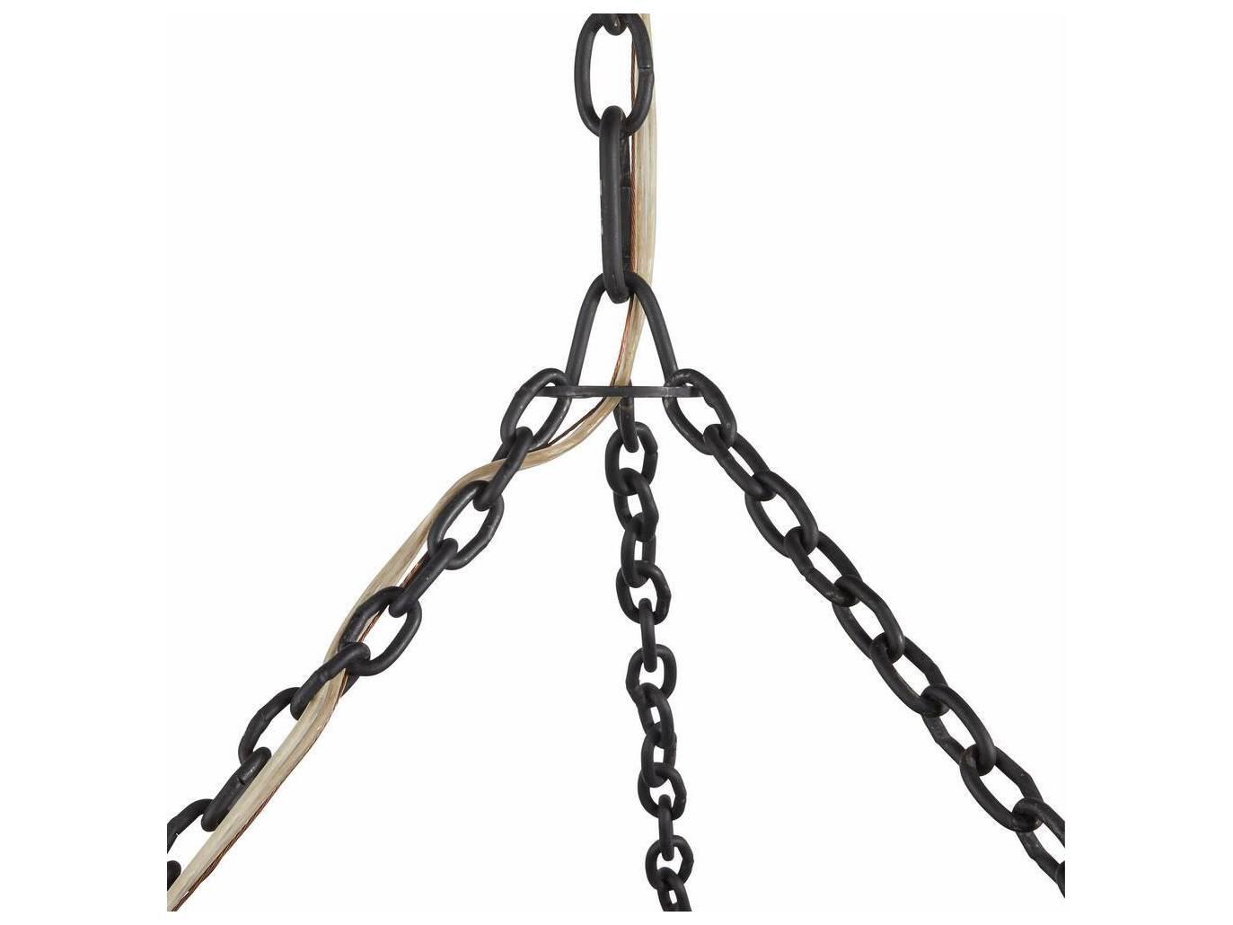 Arteriors Home Creighton 3-Light Vintage Brass Blackened Iron Drum Tiered Chandelier