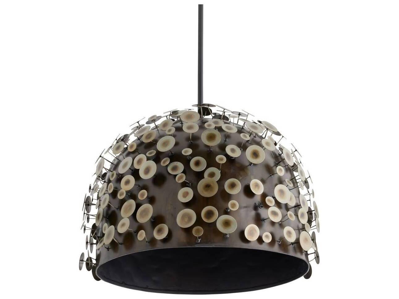 Arteriors Home Rizzo 1-Light Burnt Iron Bronze Black Dome Pendant