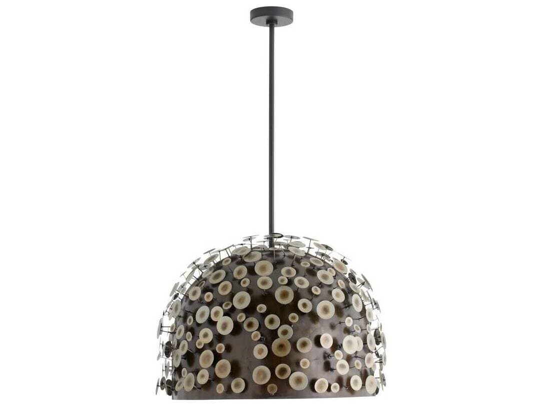 Arteriors Home Rizzo 1-Light Burnt Iron Bronze Black Dome Pendant