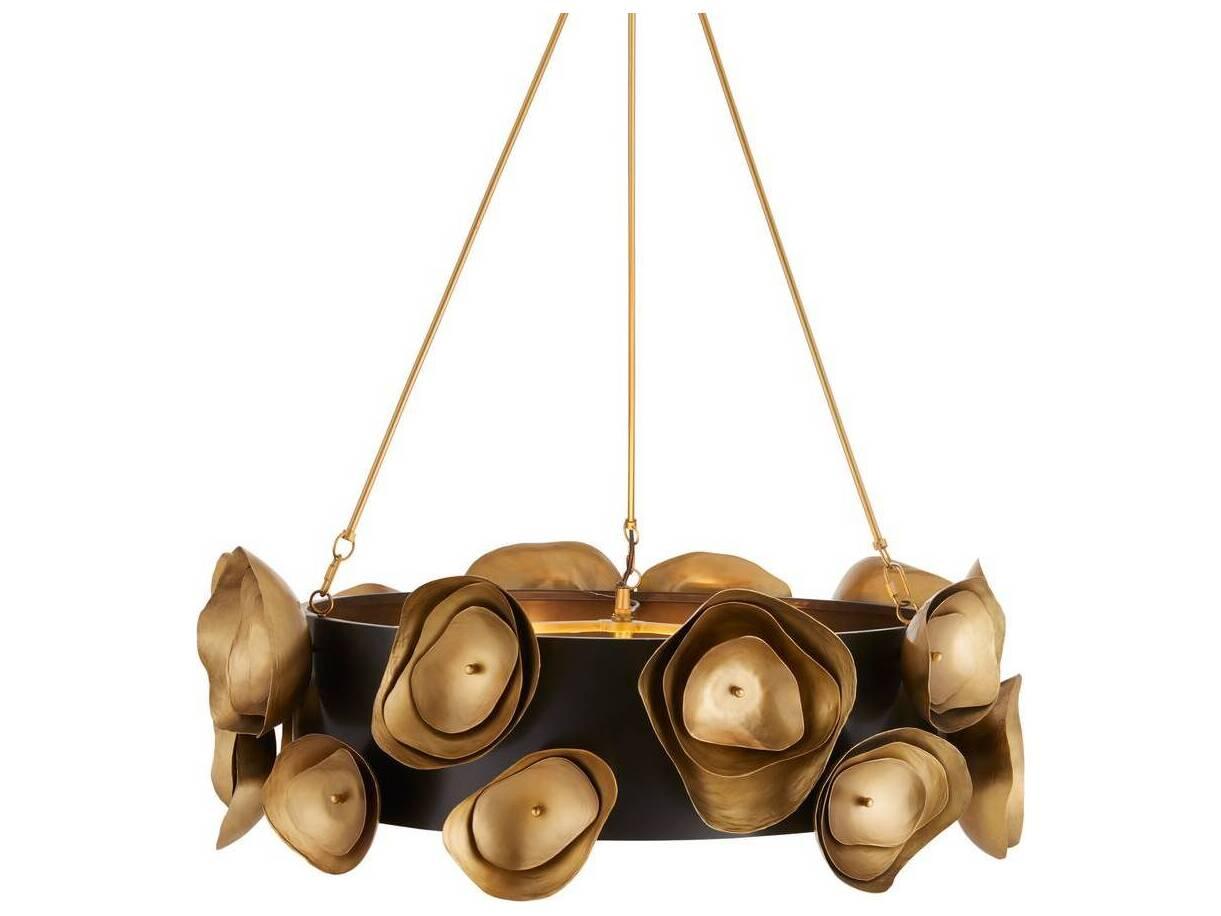 Arteriors Home Gaia 6-Light Antique Brass Bronze Round Chandelier