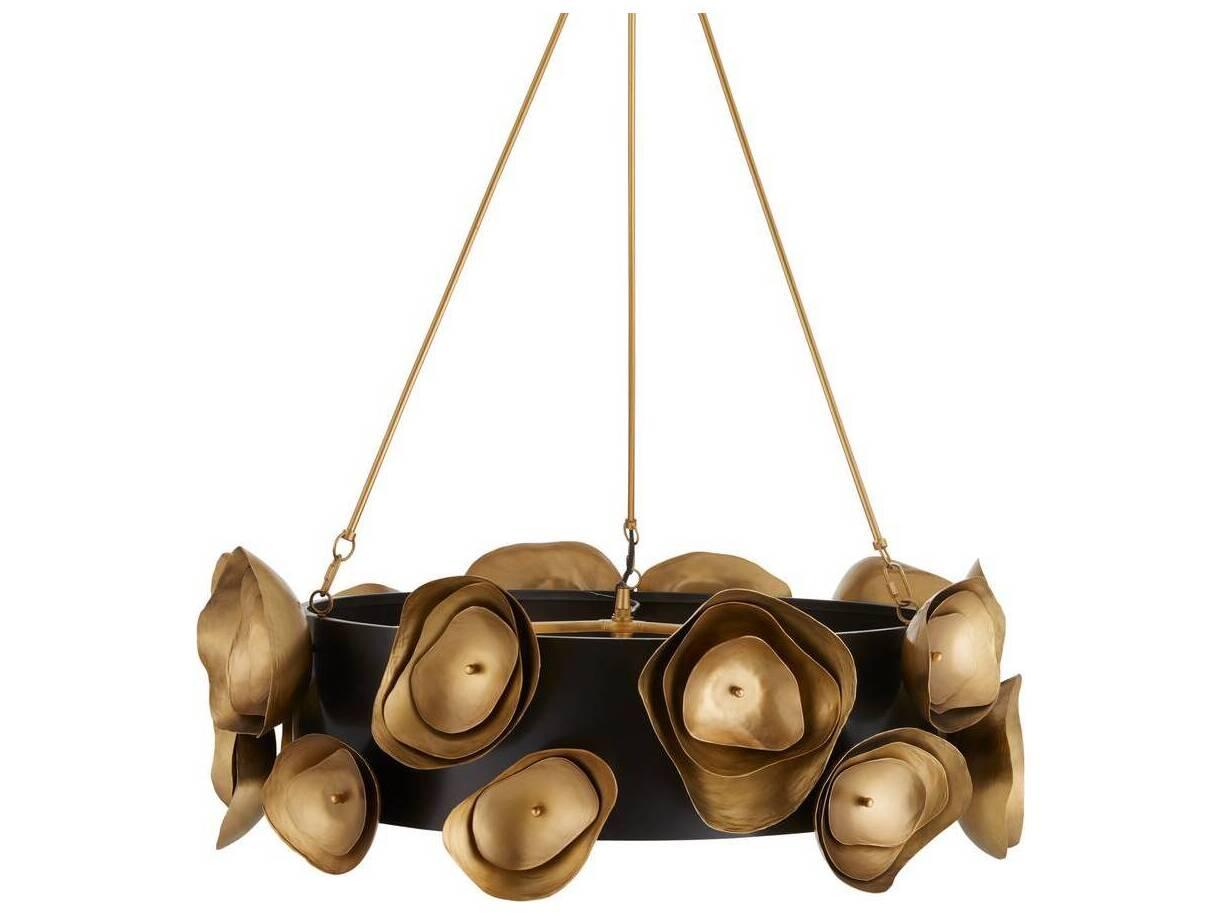 Arteriors Home Gaia 6-Light Antique Brass Bronze Round Chandelier