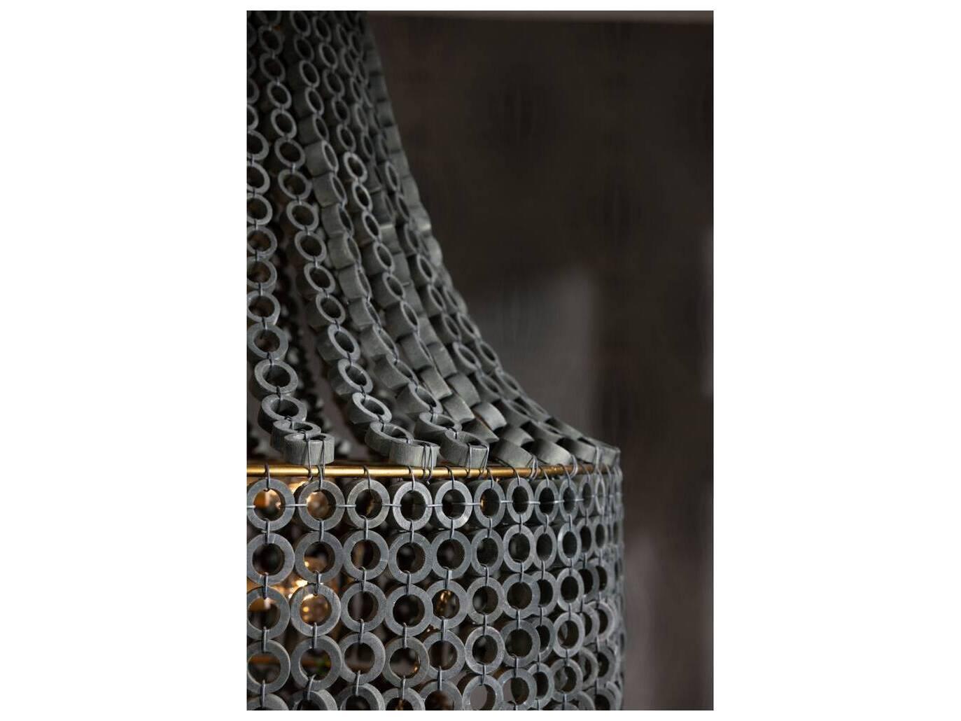 Arteriors Home Hannie 8-Light Gray Wash Antique Brass Tiered Chandelier