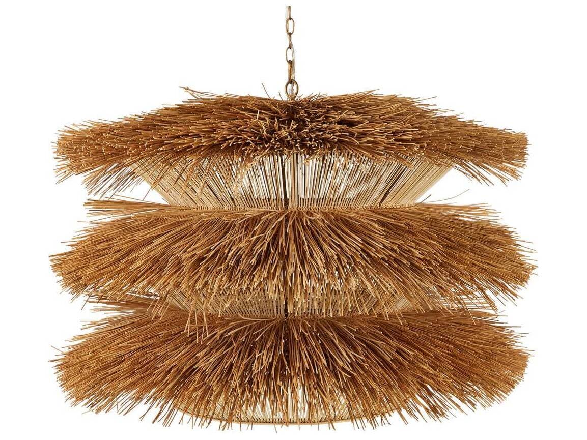 Arteriors Home Ansari 3-Light Natural Antique Brass Brown Tiered Chandelier