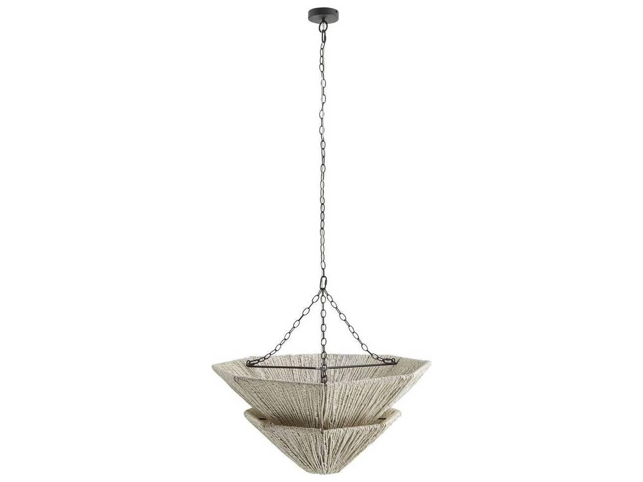 Arteriors Home Anya 8-Light Light Gray Stained Antique Brass Pendant