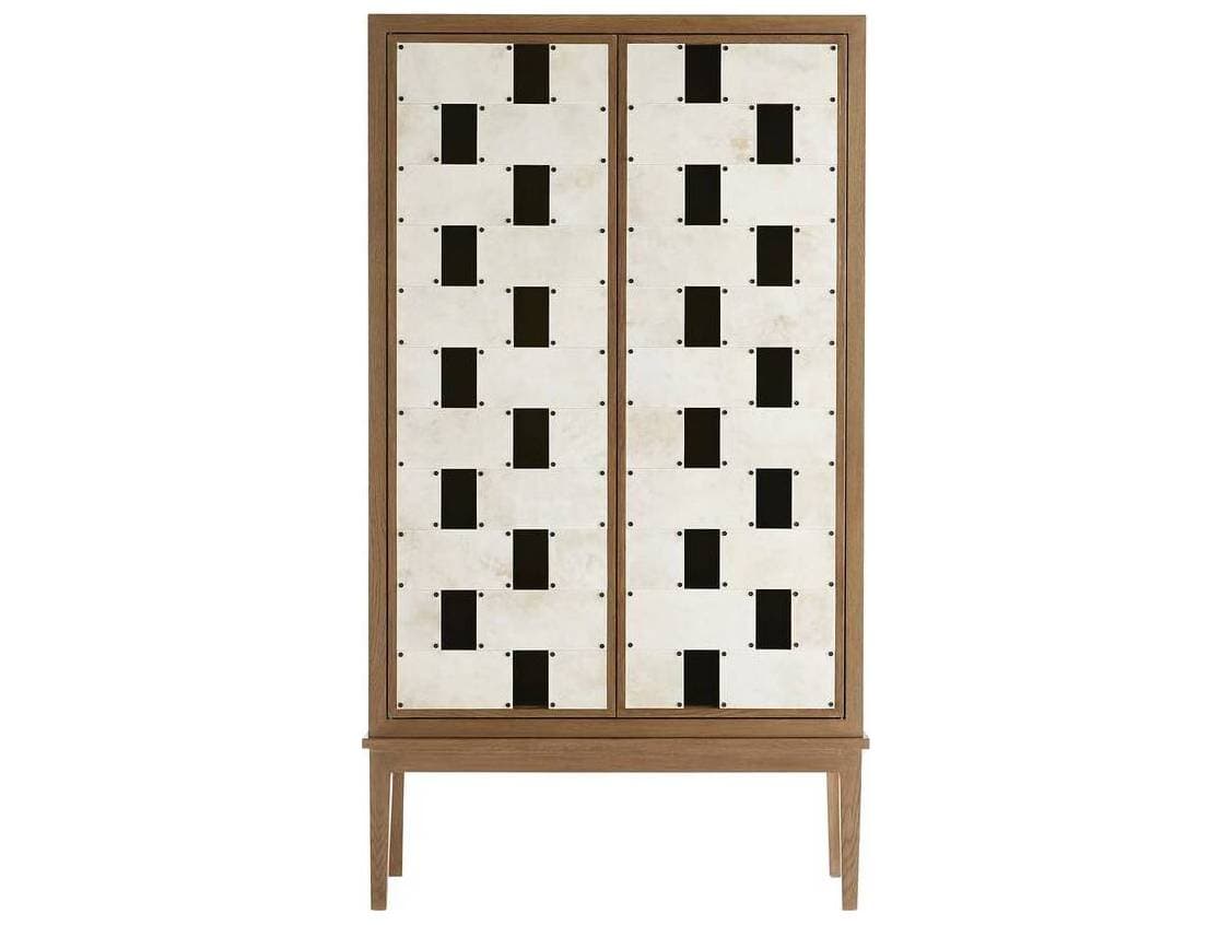 Arteriors Home Salotto Oak Wood Golden Bar Cabinet