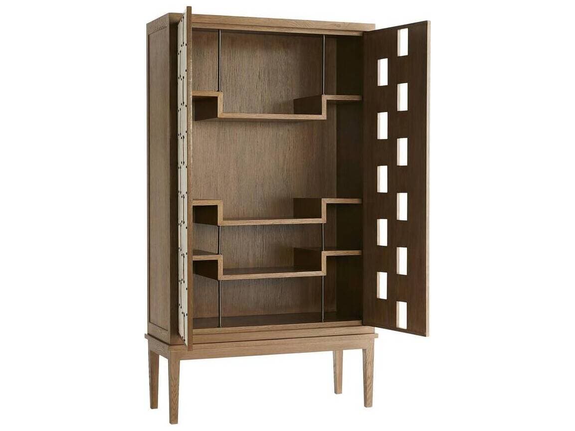 Arteriors Home Salotto Oak Wood Golden Bar Cabinet