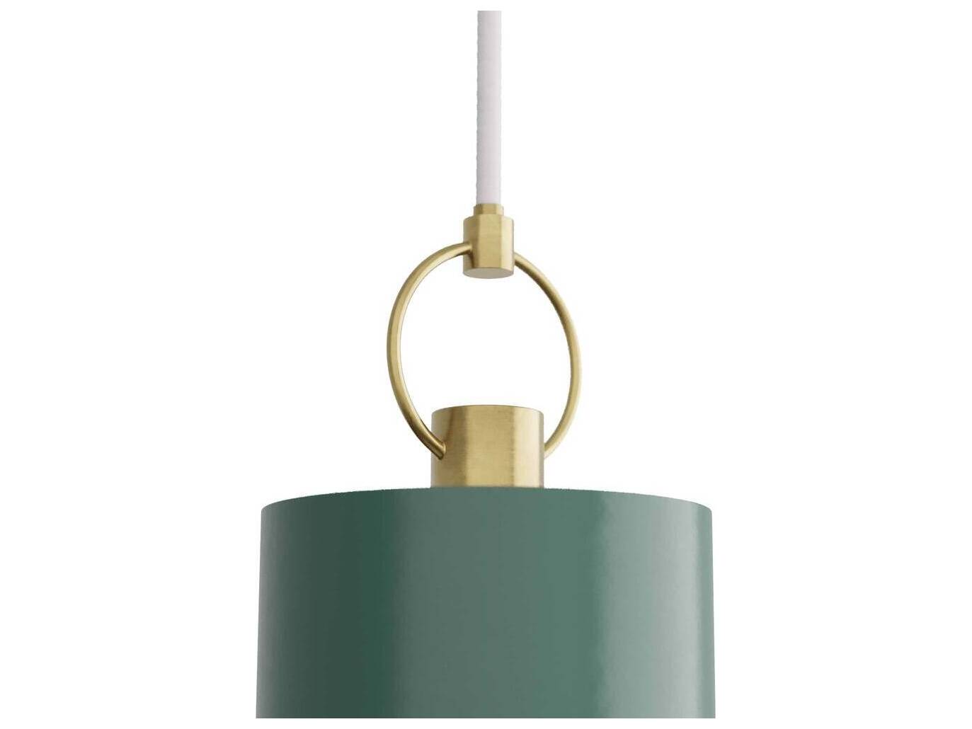 Arteriors Home Tarlow 1-Light Pine Antique Brass Green Drum Mini Pendant