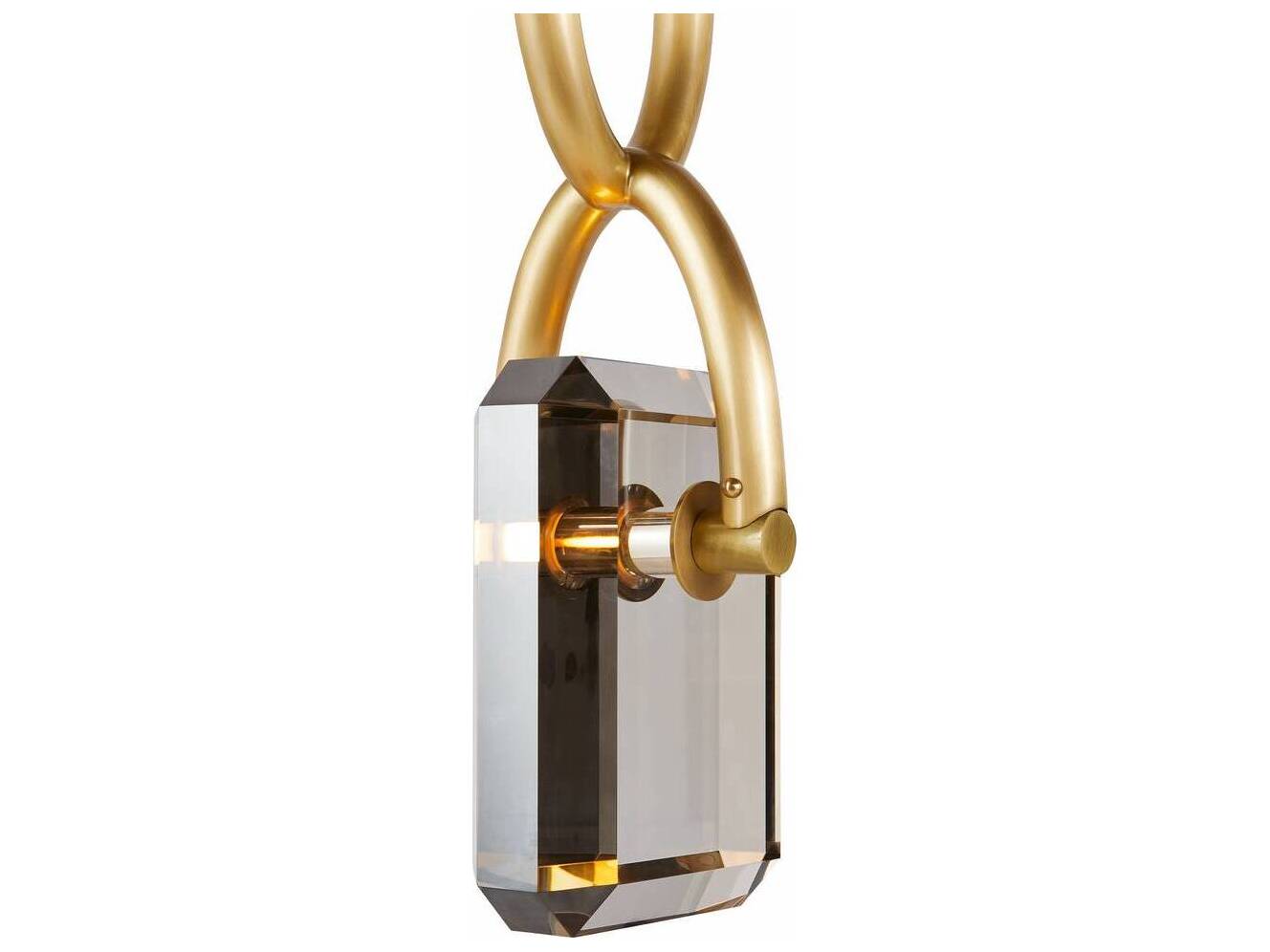 Arteriors Home Estate 1-Light Smoke Antique Brass Gray Geometric Linear Mini Pendant