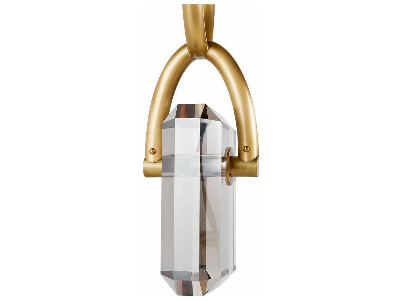 Arteriors Home Estate 1-Light Smoke Antique Brass Gray Geometric Linear Mini Pendant