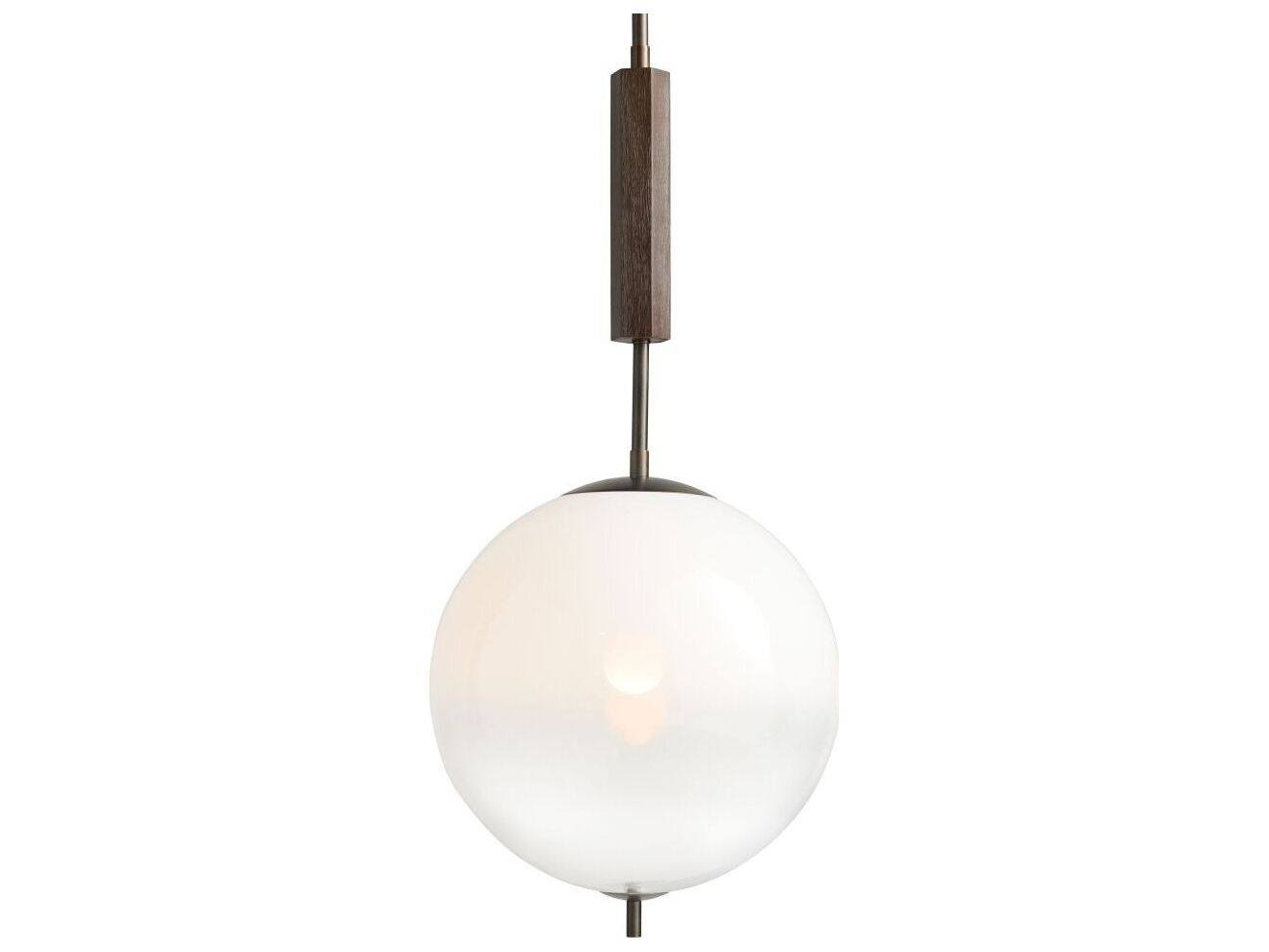 Arteriors Home Flagstaff 1-Light Frost Ombre English Bronze White Globe Pendant