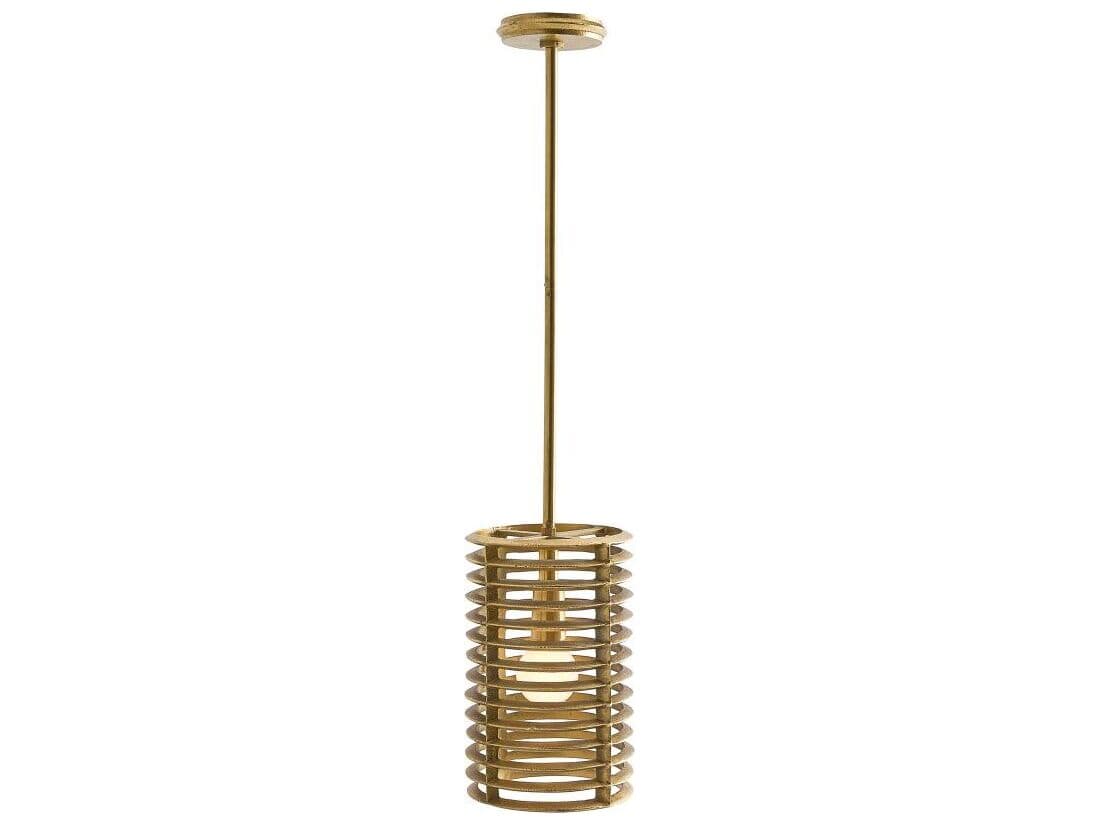 Arteriors Home Zimei 1-Light Antique Brass Cylinder Mini Pendant