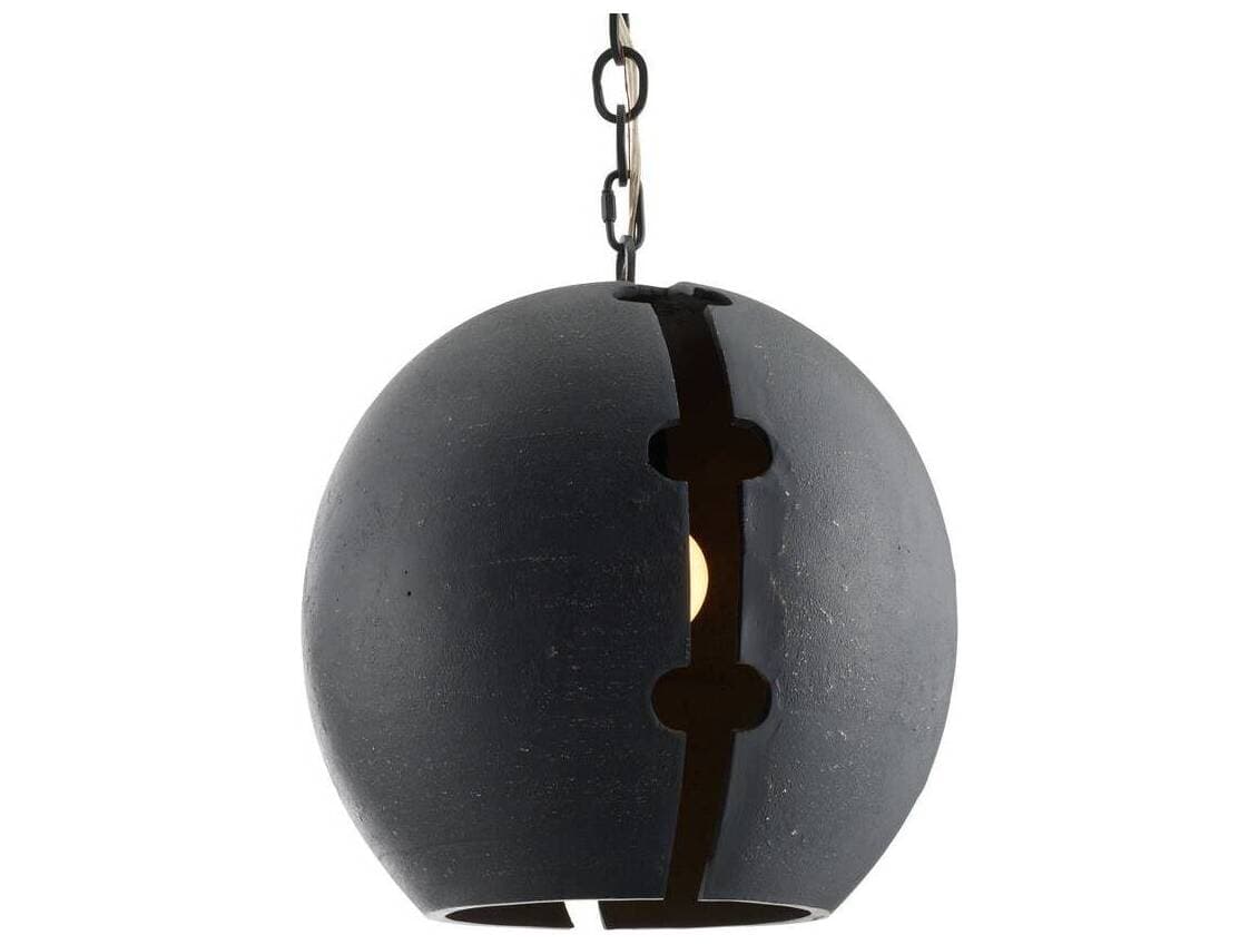 Arteriors Home Hartland 1-Light Matte Charcoal Black Globe Pendant