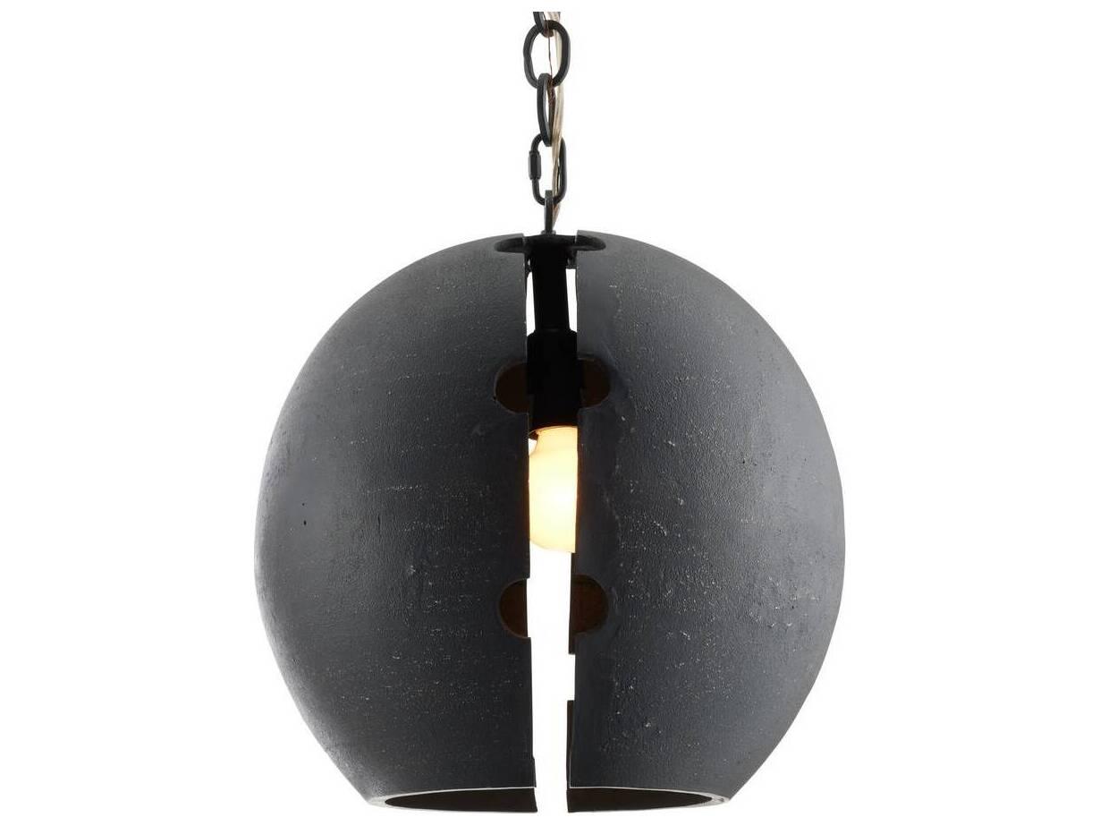 Arteriors Home Hartland 1-Light Matte Charcoal Black Globe Pendant
