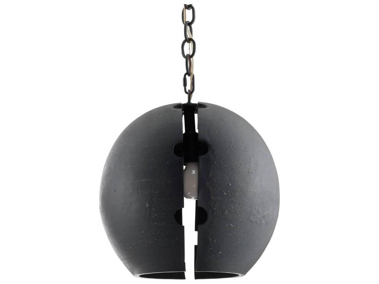 Arteriors Home Hartland 1-Light Matte Charcoal Black Globe Pendant